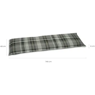 GO-DE Bankauflage 148 x 45 x 6 cm grau kariert 1 St.