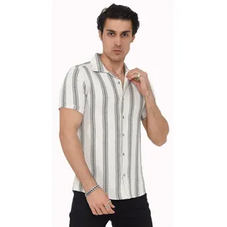 Megaman Jeans Kurzarmhemd Herren Kurzarm-Hemd Sommer Leinen-Optik Premium grün 2XL
