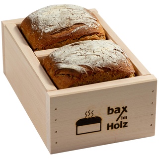 bax im Holz Brot-Holzbackrahmen aus naturbelassenem, massivem Buchenholz für leckeres, selbstgebackenes Brot, Holzfarbe 500g - 1000g - einfach
