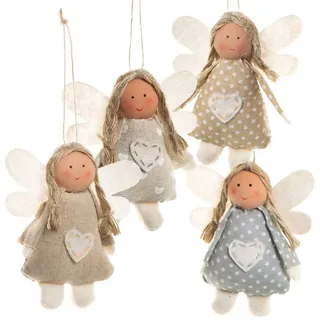 Logbuch-Verlag Dekofigur 4 Stück Schutzengel Engel Feen Shabby Chic rosa creme hellblau natur beige|blau