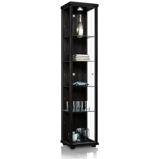 K-Möbel Glasvitrine C1014 176 x 37 x 33 cm Schwarz