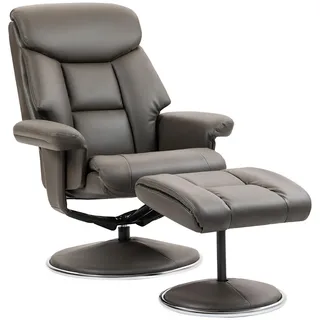 Homcom Relaxsessel mit Hocker, Fernsehsessel mit Liegefunktion, Wippfunktion, TV-Sessel mit Hoher Rückenlehne für Schlafzimmer, Wohnzimmer, Sessel, Relaxsessel