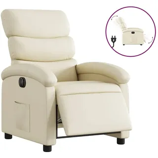 vidaXL Relaxsessel Elektrisch Kunstleder 56,20 x 99,50 x 73,70 cm Creme mit Liegefunktion und Massagefunktion