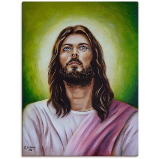 Wandbild »Jesus Christus Porträt«, Christliche Bilder, (1 St.), als Alubild, Leinwandbild, Wandaufkleber oder Poster in versch. Größen, 81784648-0 grün B/H: 60 cm x 80 cm