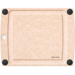Epicurean All-in-One-Schneidebrett mit rutschfesten Füßen und Saftrille, 29,2 x 22,9 cm, Natur/Schwarz