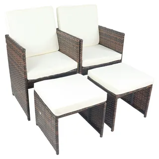 VCM Raloso Gartenstuhl 53 x 53 x 108 cm braun 4 St.