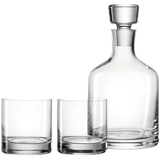 LEONARDO Gläser-Set AMBROGIO, Glas, (1 Karaffe, 2 Whiskygläser), 3-teilig weiß