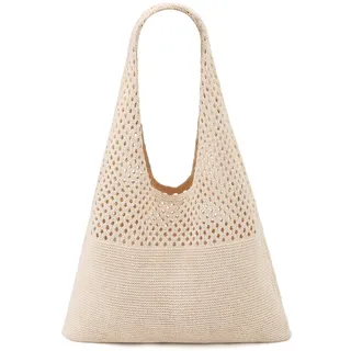 Ayieyill Häkeltasche für Damen, gehäkeltes Netzgewebe, Strandtasche, Sommer, Urlaub, ästhetische Boho-Stricktasche für Frauen - [15.75 x 12 inches]
