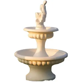 Xlmoebel Gartenbrunnen Elegante Skulptur mit beruhigendem Wasserspiel für den Garten, (Artikel PETRA Z AMANDA), Hergestellt in Europa weiß