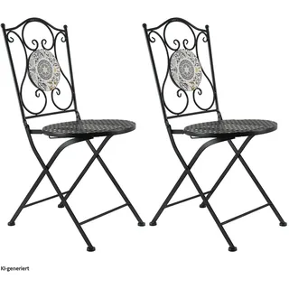 Hti-Living Gartenstuhl 2er-Set 39 x 53 x 92,5 cm schwarz