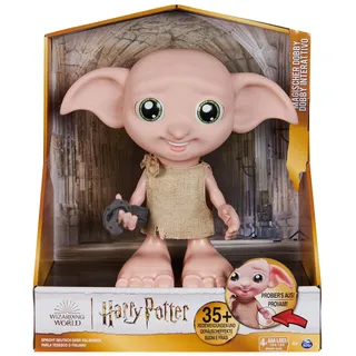 Wizarding World Harry Potter - Interaktiver Dobby Hauself Puppe mit über 30 Geräuschen, Sätzen und Bewegungen, Deutsch-Italienisch, Spielzeug für Kinder ab 6 Jahren, Fanartikel