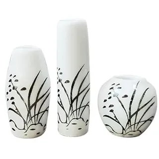 Garneck 3st Kleine Vase Miniaturvasen Aus Keramik Modell Blumen Chinesische Mini- -Pflanzen Dekorative Puppenhaus-aturen Porzellan Sukkulenten