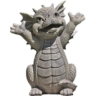 Dapuly Realistische Drachen Statue, Harz Zen Yoga Meditation Drache Skulptur Haus Garten Dekoration Buddha Kunst Figur für Outdoor Hinterhof Veranda