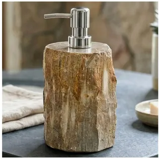 Kinaree Seifenspender Seifenspender versteinertes Holz natürlich rund Indonesien, Naturstein, versteinertes Holz, Rund, nachfüllbar, Naturprodukt braun