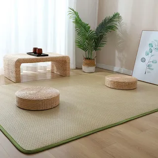 FUYAO Japanische Tatami-Bodenmatte, Rattan Nicht rutschernde atmungsaktive Teppiche, Sommerfaltboden Schlafmatte Innenboden Teppich
