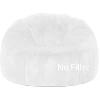 Sitzsack Bezug (ohne Füllung) Sitzsack-Stühle for Erwachsene und Kinder, 2,3–5 Fuß Flauschiger Fell-Hocker, Sitzsack-stuhlbezug, Sofabezug, Sitzsackstuhl, Relax-Lounge(White,3.3ft-D100cm-cover)