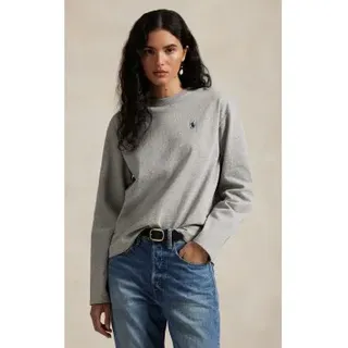 Polo Ralph Lauren für Damen. 211967105003 Graues T-Shirt aus Baumwoll-Jersey (S), Lässig, Baumwolle, Langarm