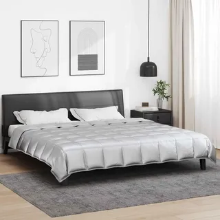 vidaXL Sommerdecke Silber 240 x 260 cm Satin und Mikrofaser