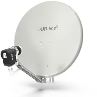 DUR-line Select 60/65 Hellgrau - Sat-Komplettanlage mit Quad LNB