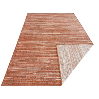 Teppich ELLE DECORATION "Mèlange" Teppiche Gr. B/L: 120 cm x 170 cm, 5 mm, 1 St., rot (cayenne) Esszimmerteppiche Flachgewebe, In-& Outdoor, Modern, Wendeteppich, Balkon, Wohnzimmer