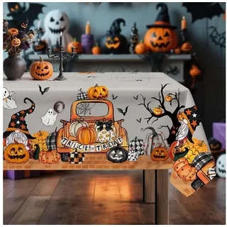 LuxusKollektion Tischdecke Tischdecke Halloween Lkw Grau 140x180cm (1-tlg) bunt|grau