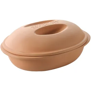 RÖMERTOPF Veggie Dampfgar-Bräter 2,4 Liter aus Keramik, Gemüsebräter mit Aromastegen für 2-3 Personen, ca. 33,5 x 24 x 14,5 cm, schonendes Dampfgaren, spülmaschinenfest