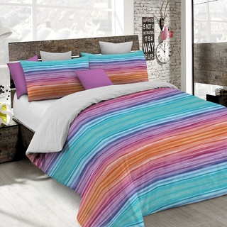 Fantasy Italian Bed Linen Bettbezug, Rainbow, Doppelte, Mikrofaser, Regenbogen