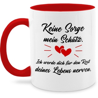 Shirtracer Tasse Jahrestag Pärchen Partner Sprüche für Sie Ihn Spruch Liebe Frauen Männ, Keramik, Valentinstag Geschenk rot