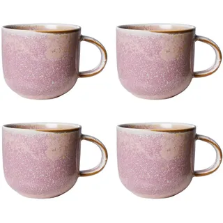 HKliving - Chef Ceramics Becher, 320 ml, rustic pink (4er-Set)