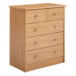 WOHNLING Schubladenschrank buche 5 Schubladen 60,0 x 35,0 x 70,0 cm