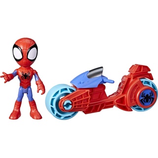 Hasbro Spidey and His Amazing Friends Spidey Figur mit Motorrad, Spielzeug für Jungs und Mädchen ab