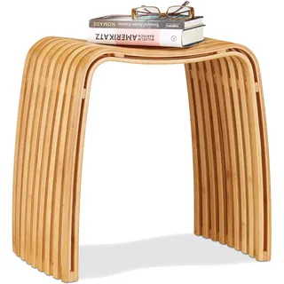 Relaxdays Hocker Bambus 31 x 46 x 45 cm Natur