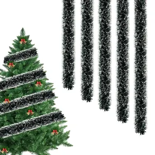 10M Girlande Weihnachten,Tinsel Girlande Metallisch,Weihnachtsdeko Girlanden,Weihnachten Lametta Girlande,Tannengirlande,Weihnachtsdeko für Christbaum,Tür Weihnachten Hochzeit Party Deko (A)