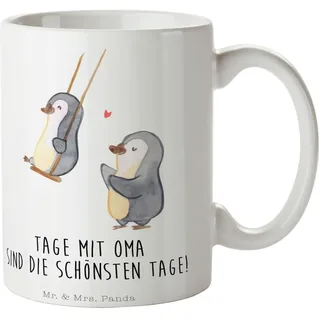 Mr. & Mrs. Panda Tasse Pinguin Oma schaukeln - Geschenk, Becher, Papa, Bruder, Kaffeebecher, Lieblingsoma, Geschenk Tasse, beste Oma, Kaffeetasse,