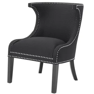 Casa Padrino Luxus Sessel / Ohrensessel Schwarz 66 x 60 x H. 91 cm - Limited Edition