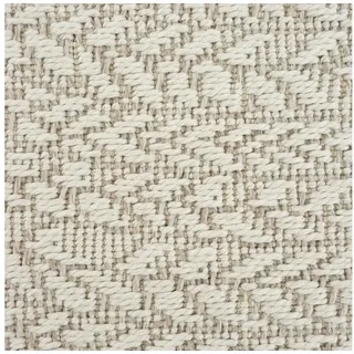 TeppichHome24 Outdoorteppich Outdoor-Teppich Terassenteppich mit Kreismuster langlebig und leicht, Rechteckig weiß 120 cm x 120 cm