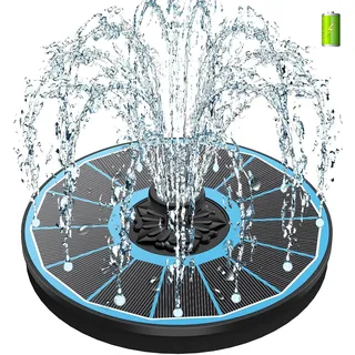 SZMP Solar Springbrunnen 2026 Neu 3.5W Solar Teichpumpe - Arbeiten an Trüben Tagen - Eingebaute 2000mAh Batterie, Solar Schwimmender Fontäne Pumpe mit 8 Düsen für Garten, Vogel-Bad, Fisch-Behälter