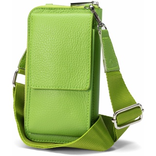 Walbusch Damen Leder Handy Portemonnaie einfarbig Piniengrün