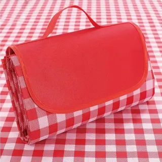 Picknickdecke Für Draußen, Wasserdicht Und Faltbar, Xl-strandmatte, 203 X 203 Cm, Rot