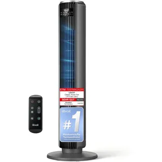 Levoit 20dB leiser oszillierender Kühl Turmventilator mit Schlafmodus | 4 Modi, 5 Stufen, 90° Oszillation, Timer und Fernbedienung, besonders leise Ventilator für Schlafen und Wohnen