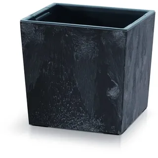 2in1 Blumentopf mit Einsatz Pflanzkübel Kräutertopf Blumenkübel Beton Optik Kunststoff 29,5 cm x 29,5 cm x 29 cm (Anthrazit)
