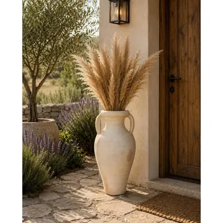 Amphore Terracotta XXL 60 cm Handgefertigt Unikat aus Tunesien – Mediterrane Vase für Garten Terrasse und Wohnraum