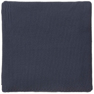 Wohndecke Antua - 100% Baumwolle, Urbanara, Schlichte, voluminös gestrickte Baumwolldecke blau 200 cm x 260 cm