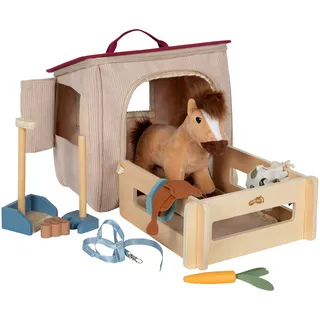 Small Foot Company Spielset Pferd mit Stall und Zubehör in der Tasche (12731)