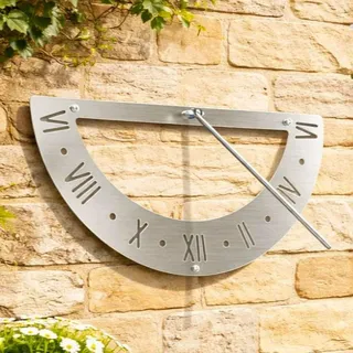 DanDiBo Ambiente DanDiBo Sonnenuhr Garten Edelstahl Wand 70 cm Rostfrei 96687 Ausrichtbar Gartenuhr Wetterfest Outdoor Modern Metall