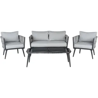 Beliani Gartenmöbel-Set, Grau, Kunststoff, Loungemöbel, Loungemöbel-Sets