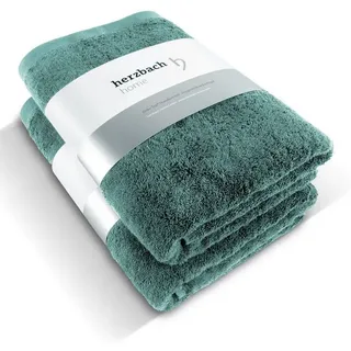 herzbach home Premium Duschtuch 70 x 140 cm ozeangrün 2 St.