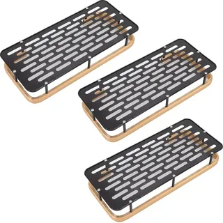 Dusche Lagerung Rack 3 Schichten Punch Free Rectangle Aluminium Dusche Regal Korb für Haus Bad Schwarz Gold
