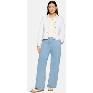 Cartoon Jeansjacke mit Lochmuster in weiß, | Gr.: 46