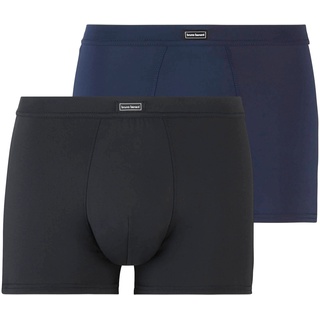 Boxershorts BRUNO BANANI "Short 2Pack Micro Simply" Gr. XL, 2 St., blau (blaugrau, schwarz) Herren Unterhosen Boxershorts Angesetztes Bündchen